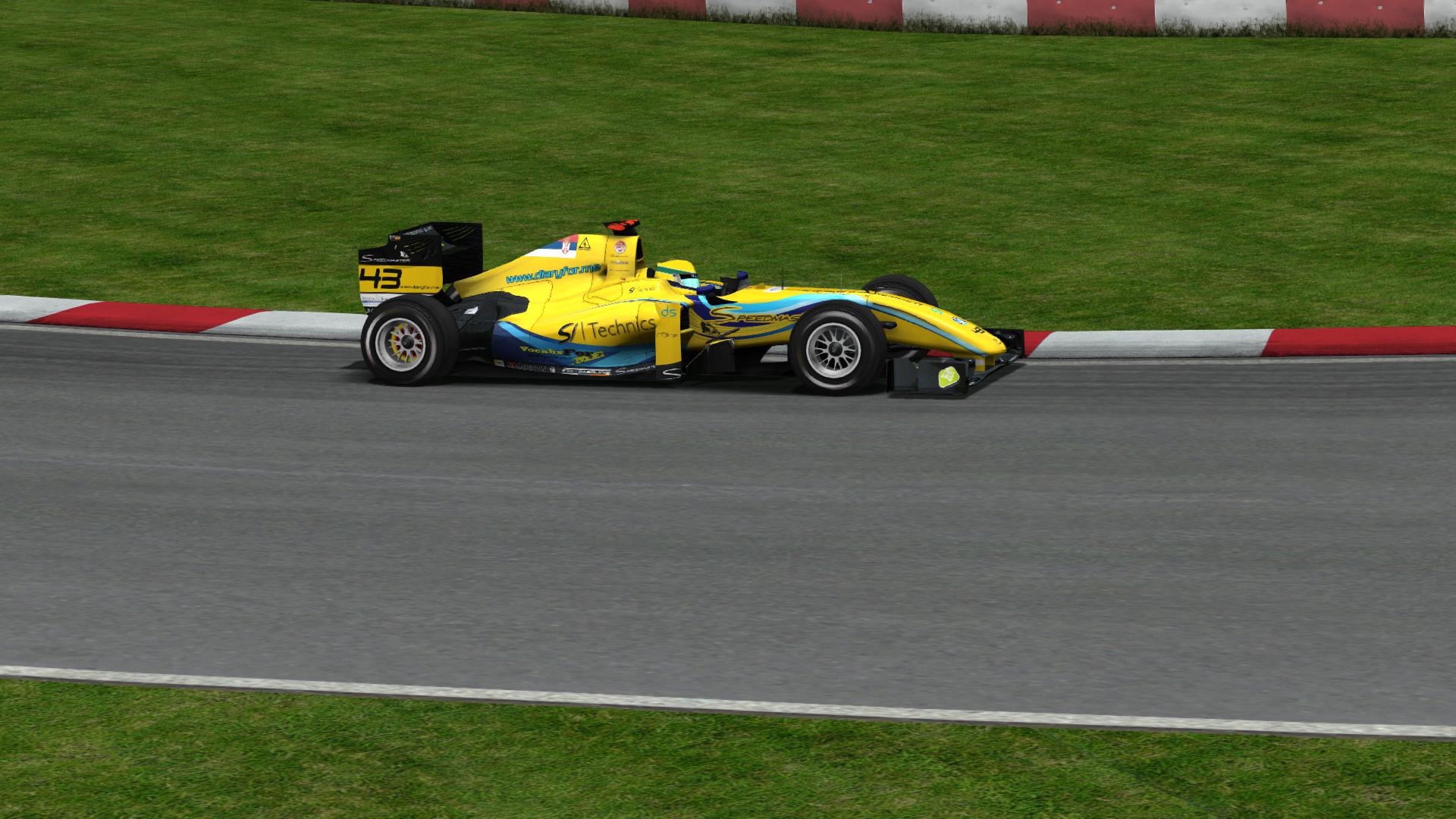 Screenshot eines Mirage-RaceCar in der Deutschen Simracing Formula Meisterschaft 2010